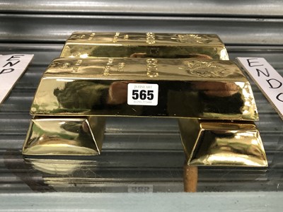 Lot 565 - Four imitation gold bars