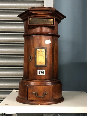 Lot 570 - A mahogany country house pillar post box