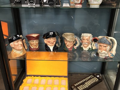 Lot 588 - Six Doulton character jugs