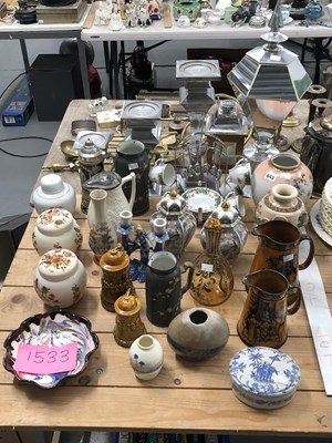 Lot 643 - Japanese and other vases, two pairs of jars,...