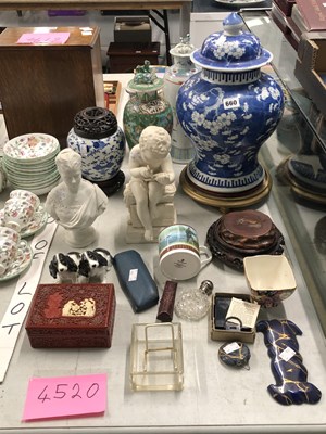 Lot 660 - Chinese blue and white and famille verte...