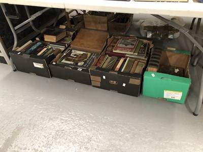 Lot 667 - Books: textbooks, guides, novels, a leather...
