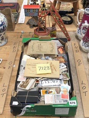 Lot 676 - A clockwork tin plate toy crane together with...