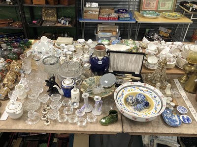 Lot 679 - A rose decorated wash bowl, glass fairy light...