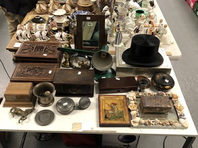 Lot 682 - Wooden and other boxes, an ikon, an anglepoise...