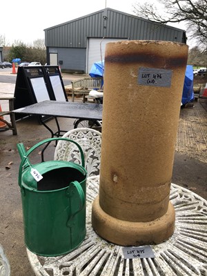 Lot 476 - A chimney pot and a painted green metal...