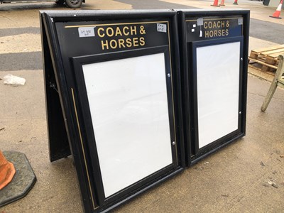Lot 485 - A pair of pub A boards sign written for Coach...
