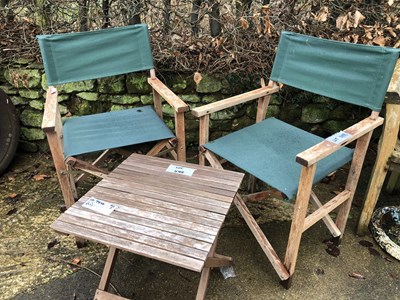 Lot 488 - A set of four director style folding chairs...