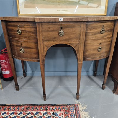 Lot 52 - A 19th century mahogany bow-front sideboard H...