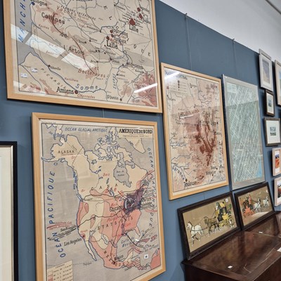 Lot 55 - Three large-scale framed maps of France (2)...