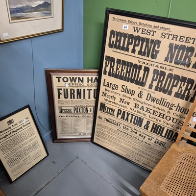Lot 64 - Three antique local auction posters