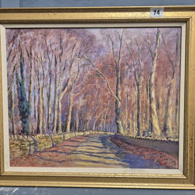 Lot 74 - Frank Palmer, a walled driveway through...