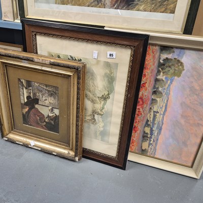 Lot 85 - An oil painting, poppy field, a framed...