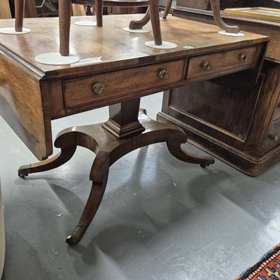 Lot 92 - A late Georgian mahogany sofa table H 74 W 103...