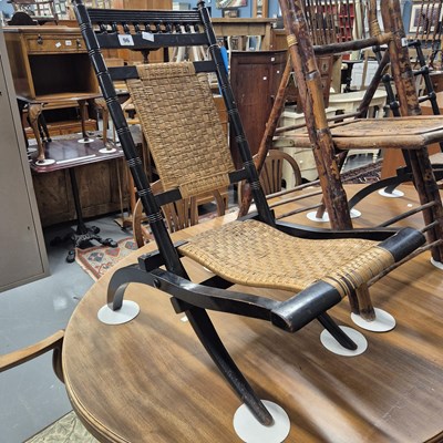 Lot 96 - Two similar Arts and Crafts period ebonised...