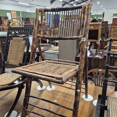Lot 97 - A vintage bamboo folding chair