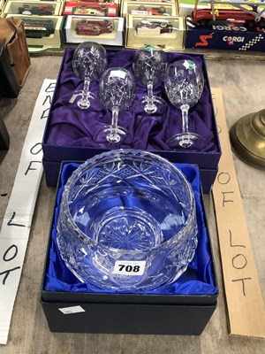 Lot 708 - A boxed set of four Edinburgh Crystal wine...
