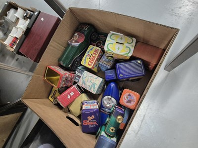 Lot 725 - A collection of novelty tins to include some...