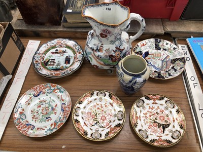 Lot 730 - A Mason's ironstone wash jug, Mason's plates...