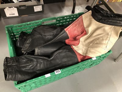 Lot 733 - A Frank Thomas leather motorbike jacket...