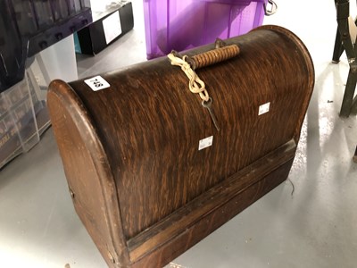 Lot 748 - A wooden cased sewing machine