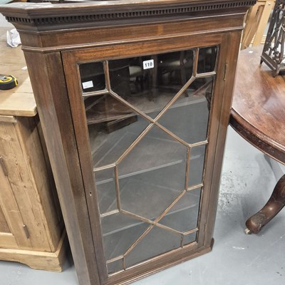 Lot 110 - A 19th century glazed corner cabinet