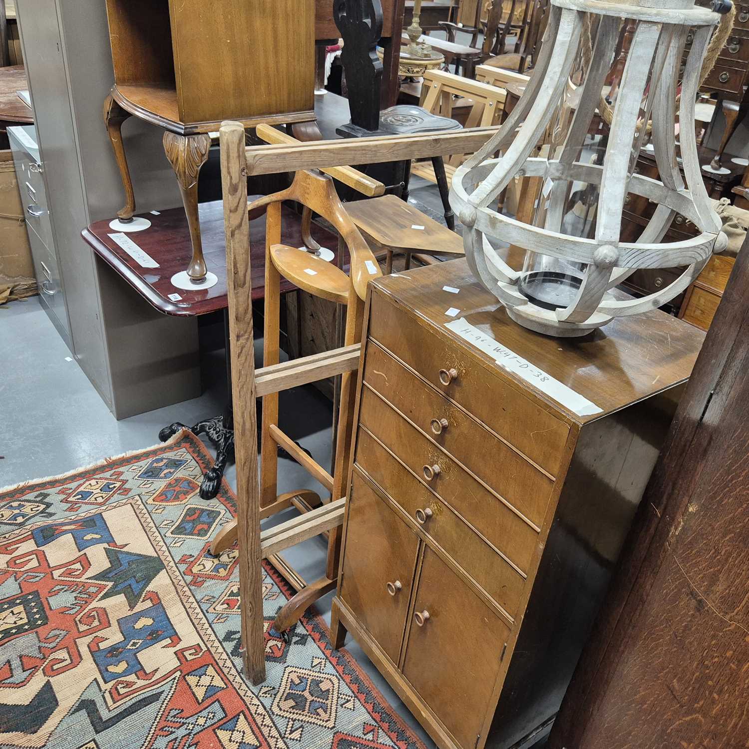 Lot 116 - A vintage pub table, a retro chest of
