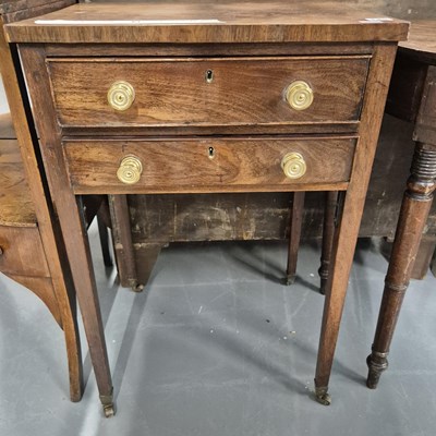 Lot 125 - A Georgian two drawer side table H 76 W 51 D 42cm