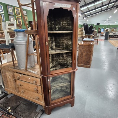 Lot 169 - A mahogany floor standing corner cabinet H...