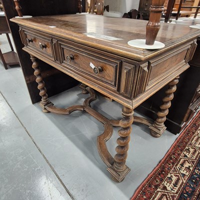 Lot 171 - A Victorian oak and walnut side table with...