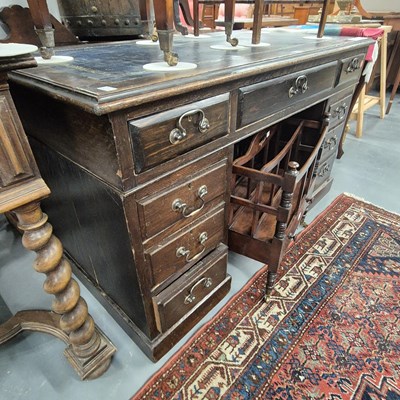 Lot 172 - A late Victorian twin pedestal desk H 74cm W...