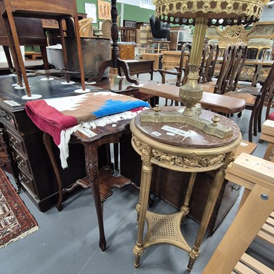 Lot 175 - A French-style gilt urn stand H 77cm Ø 44cm, a...