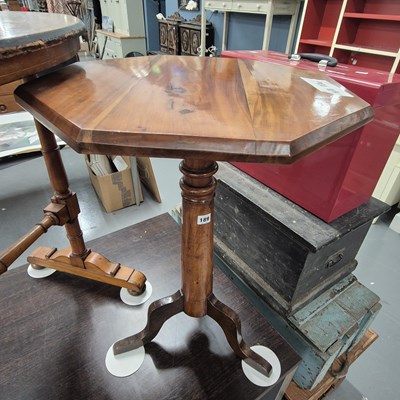 Lot 189 - A fruitwood occasional table H 73cm Ø 50cm