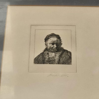 Lot 215 - A pair of engravings after Rembrandt and a...