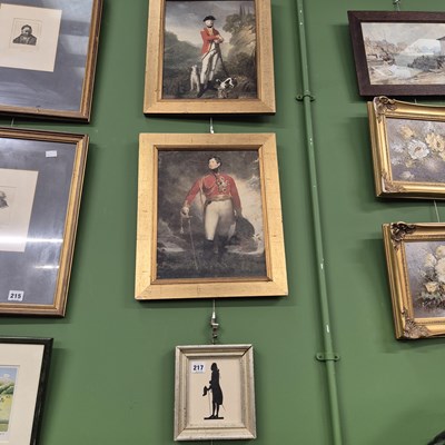 Lot 217 - A silhouette picture and two military portrait...