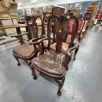 Lot 226 - A set of six George II style dining chairs
