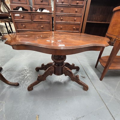 Lot 229 - An inlaid coffee table. H 56 W 99 D60cm