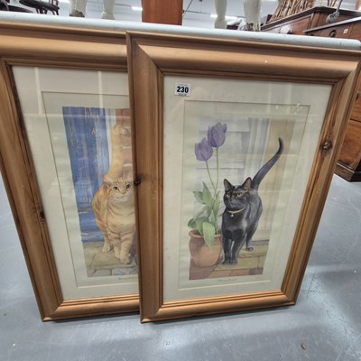 Lot 230 - A collective lot of prints, mainly cats and...