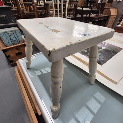 Lot 231 - A rustic painted stool