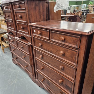 Lot 243 - A suite of bedroom chests of drawers, largest...