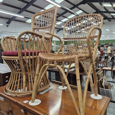 Lot 247 - Two bamboo armchairs