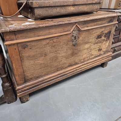 Lot 253 - A continental walnut blanket chest H 68cm W...