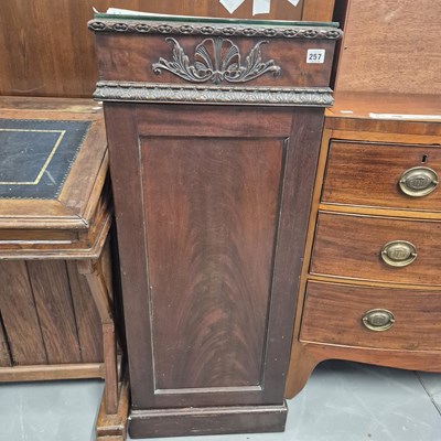 Lot 257 - A mahogany pedestal cabinet H 108cm W 45cm D 51cm