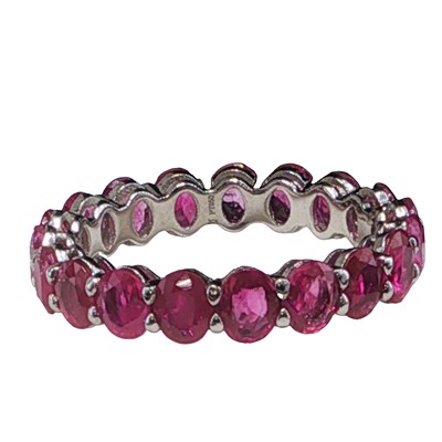 Lot 1076 - A platinum 950 full eternity ring set with...