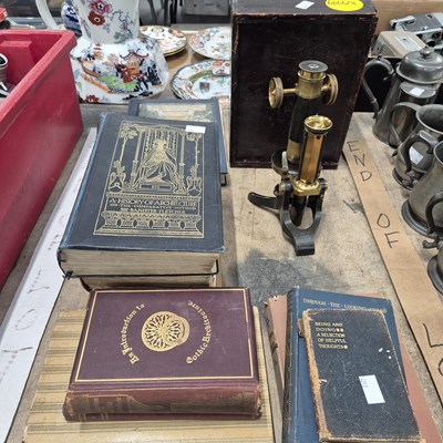 Lot 757 - An antique microscope and a small collection...
