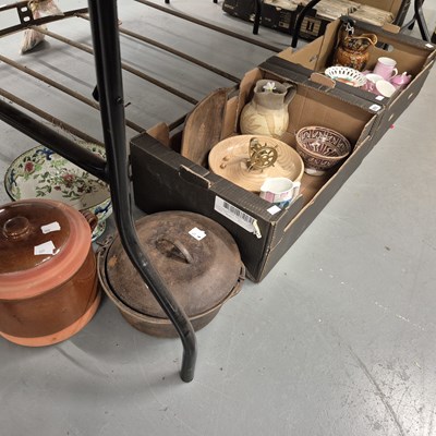 Lot 805 - A wood and brass nut cracker and assorted...