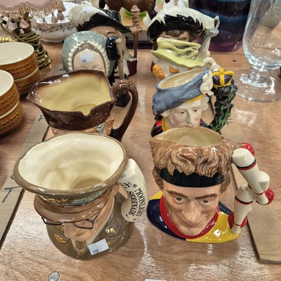 Lot 808 - Eight large Doulton character jugs
