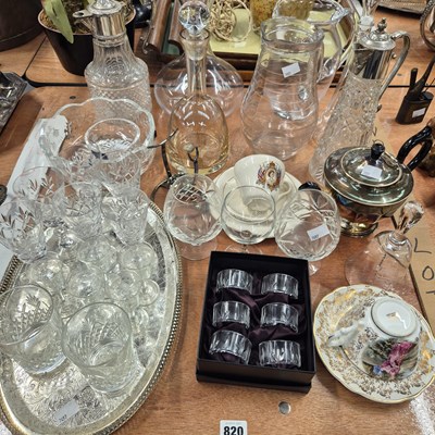Lot 820 - Claret jugs, decanters, drinking glass etc.