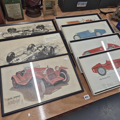 Lot 831 - Seven motoring-related prints