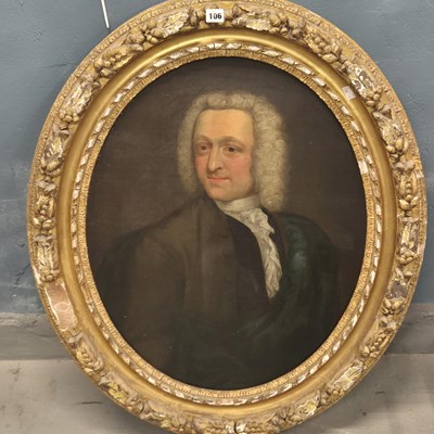 Lot 1106 - An 18th century oil on canvas portrait of a...